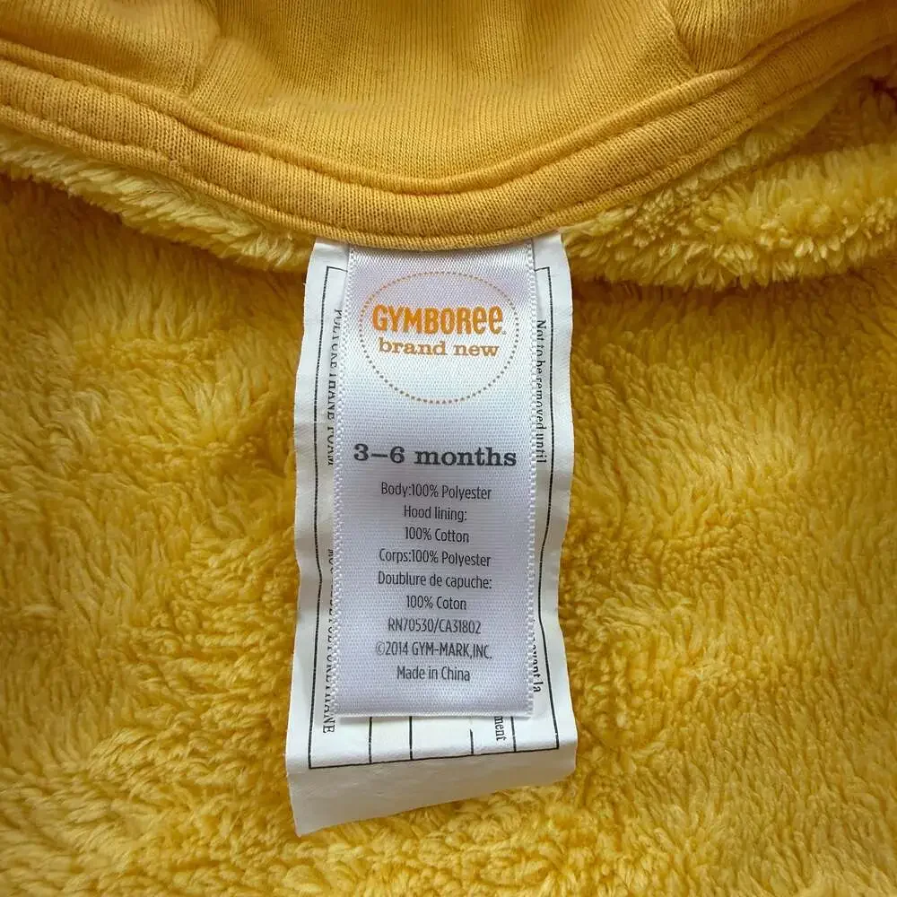 Gymboree Baby Yellow Hooded Fleece Jacket with Ear Details